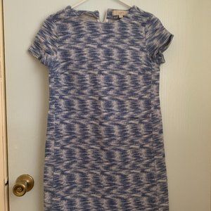 Blue and white pattern dress